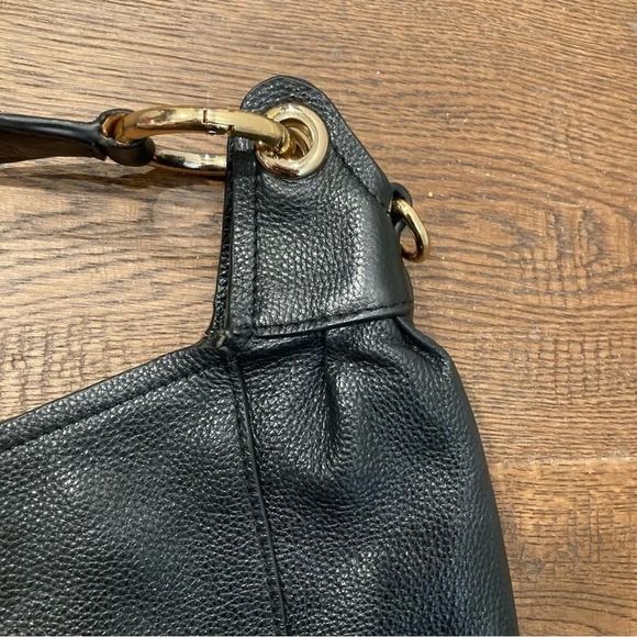 PRADA Leather Boho Half Moon Gold Metal Hardware and Zipper Tassel Shoulder Bag - Picture 3 of 15
